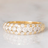 Anello a fascia vintage in oro giallo 14K con diamanti di taglio brillante (0.82ctw ca.), anni ‘80