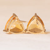 Vintage-Lichtpunkt-Ohrringe aus 9-karätigem Gelbgold mit Citrin-Quarz (ca. 4 ctw)