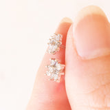 Vintage Ohrringe aus 9 Karat Weißgold mit Diamanten (ca. 0.20 Karat), 80er / 90er Jahre