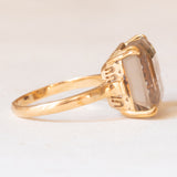 Vintage-Cocktailring aus 18 Karat Gelbgold mit Rauchquarz (ca. 7 Karat), 60er/70er Jahre
