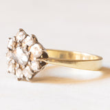 Antique 14K yellow gold and silver daisy ring with rose cut diamonds (approx. 0.60ctw), late 800s