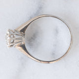 Solitario vintage in oro bianco 18K con diamante di taglio brillante (0.42ct ca.), anni ‘60