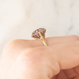 Anello da cocktail vintage in oro giallo 9K con ametista (2.10ct ca.), anno 1990