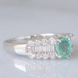 Anello vintage in platino con tormalina paraiba (0.76ct) e diamanti (0.71ctw), anni ‘90/anni ‘2000