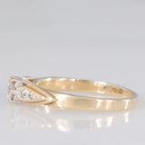 Solitario vintage in oro giallo 9K con diamanti (centrale di taglio brillante e di 0.20ct ca.)