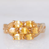 Anello vintage in oro giallo 9K con sfeni (1.52ctw)