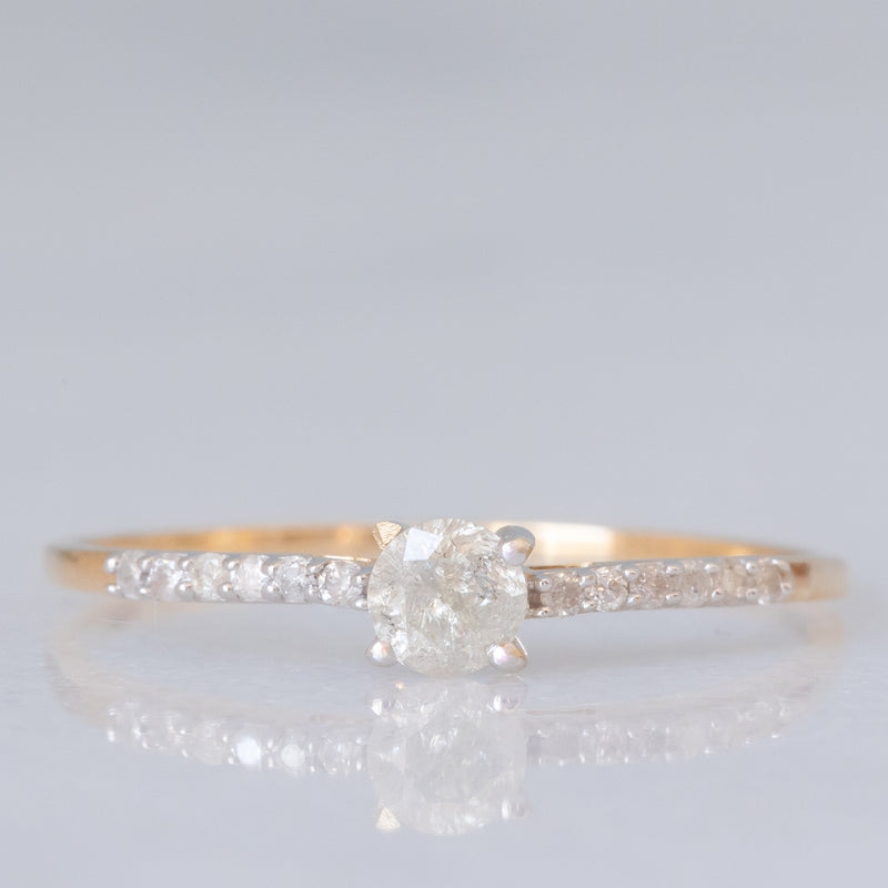 Solitario moderno in oro giallo 10K con diamanti (0.33ctw ca.)