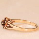 Vintage 9K Yellow Gold Flower Ring with Garnets (0.30ctw approx.)