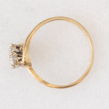 Toi et Moi vintage in oro giallo 9K con diamanti di taglio brillante (0.28ctw ca.), anni ‘80
