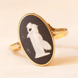 Vintage-Ring aus 9-karätigem Gelbgold mit Jaspis, 1975