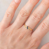 Anello Toi et Moi vintage in oro giallo 18K con zaffiri, anni ‘70