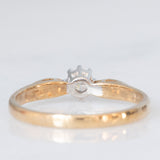 Vintage-Solitär aus 9 Karat Gelbgold mit Diamant im Brillantschliff (ca. 0.15 ct), 1990