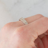 Anello a fascia in oro bianco 18K con diamanti (0.50ctw), anni ‘70/‘80