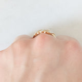 Anello vintage in oro giallo 9K con diamante e con design intrecciato, anno 1993