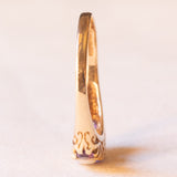 Винтажное кольцо-вечность из желтого золота 9 карат с опалами (около 0.20 карата) и аметистом (около 0.40 карата), 70-е годы