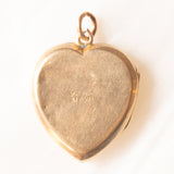 Colgante con foto vintage en forma de corazón con lámina de oro amarillo de 9 quilates sobre metal