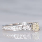 Anello vintage in platino con diamanti per un totale di 0.62ct (centrale di taglio ottagonale e di 0.33ct), anni ‘90