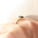 Solitaire vintage en or jaune 9K avec onyx, 1992