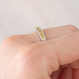 Riviera vintage in oro bianco 9K con zaffiri gialli sintetici (0.54ctw)