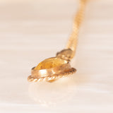 Vintage-Halskette mit Kette aus 9-karätigem Gelbgold und Anhänger aus 9-karätigem Gelbgold mit Citrin-Quarz (ca. 1.60 ct), Jahr 1972