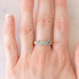 Veretta vintage in oro giallo 9K con acquamarine (0.97ctw)