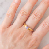 Solitario vintage in oro giallo 9K con tanzanite (0.57ct ca.)