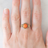 Vintage 8K Yellow Gold Orange Coral Ring, 60s