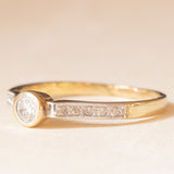 Solitario vintage in oro giallo 9K con diamanti (0.20ctw ca.), anno 1998