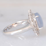 Anello ballerina vintage in platino con zaffiro stellato (6.40ct) e diamanti (0.94ctw), anni ‘80