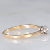 Vintage Solitärring aus 14-karätigem Gelbgold mit Diamant im alten europäischen Schliff (ca. 0.16 ct), 50er Jahre