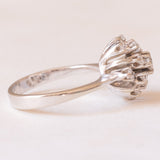 Vintage-Schneeflockenring aus 14-karätigem Weißgold mit Diamanten im Brillantschliff (ca. 0.50 ctw), 60er/70er Jahre