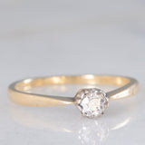 Vintage Solitärring aus 14-karätigem Gelbgold mit Diamant im alten europäischen Schliff (ca. 0.16 ct), 50er Jahre
