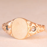 Anello da sigillo vintage in oro giallo 9K, anni ‘60