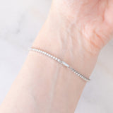 Braccialetto tennis vintage in platino con diamanti di taglio brillante (2.09ctw), anni ‘90