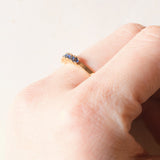 Veretta vintage in oro giallo 18K con zaffiri (0.35ctw ca.), anni ‘60/‘70