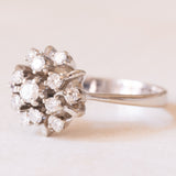 Vintage-Schneeflockenring aus 14-karätigem Weißgold mit Diamanten im Brillantschliff (ca. 0.50 ctw), 60er/70er Jahre