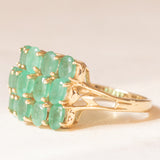 Vintage-Ring aus 14-karätigem Gelbgold mit Smaragden (ca. 2.70 Karat), 80er Jahre