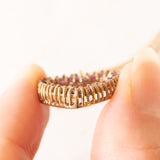 Vintage-Halskette aus 9-karätigem Gelbgold mit Herzanhänger aus 9-karätigem Gelbgold und synthetischen Rubinen, 70er Jahre