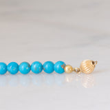 Collana vintage in oro giallo 9K con turchesi, anni ‘60/‘70