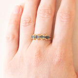 Vintage-Ring aus 9-karätigem Gelbgold mit synthetischen Alexandriten, Jahr 2007