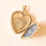 Herzförmiger Vintage-Fotoanhänger mit 9-karätiger Gelbgoldfolie auf Metall, 70er Jahre