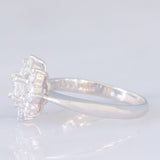 Anello a margherita in platino con diamanti (1ctw), anni ‘90