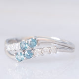 Anello contrarier vintage in platino con alessandriti (0.30ctw) e diamanti (0.21ctw)