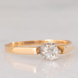Solitario antico in oro giallo 18K con diamante di taglio vecchia miniera (0.22ct ca.), anni ‘20/‘30