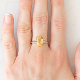 Anello da cocktail vintage in oro giallo 9K con quarzo citrino (2.20ct ca.) e diamanti, anno 2010