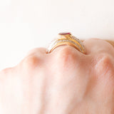 VINTAGE-BANDRING AUS 18K GELBGOLD MIT RUBIN (CA. 1.40 KT.) UND DIAMANTEN IM BRILLANTSCHLIFF (CA. 1 KT.), 70er/80er Jahre