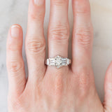 Solitario Art Déco in oro bianco 18K con diamante (0.10ct ca.), anni ‘30