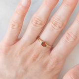 Solitario vintage in oro giallo 9K con granato (0.62ct ca.), anni ‘60/‘70