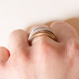 Vintage-Ring aus 9-karätigem Gelb- und Weißgold mit Diamanten (ca. 0.50 ctw), 60er/70er Jahre