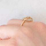 Anello tourbillion in oro giallo 18K con diamanti (0.45ctw), anni ‘80